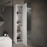 Colonne de salle de bain moderne blanc brillant, meuble suspendu 1 porte Bove Remises