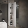 Colonne de salle de bain moderne blanc brillant meuble suspendu à 1 porte Bove Remises