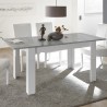 Table extensible 90x137-185cm blanc brillant gris ciment Sly Basic