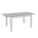 Table extensible 90x137-185cm blanc brillant gris ciment Sly Basic Offre