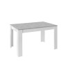 Table extensible 90x137-185cm blanc brillant gris ciment Sly Basic Remises