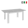 Table extensible 90x137-185cm blanc brillant gris ciment Sly Basic Vente