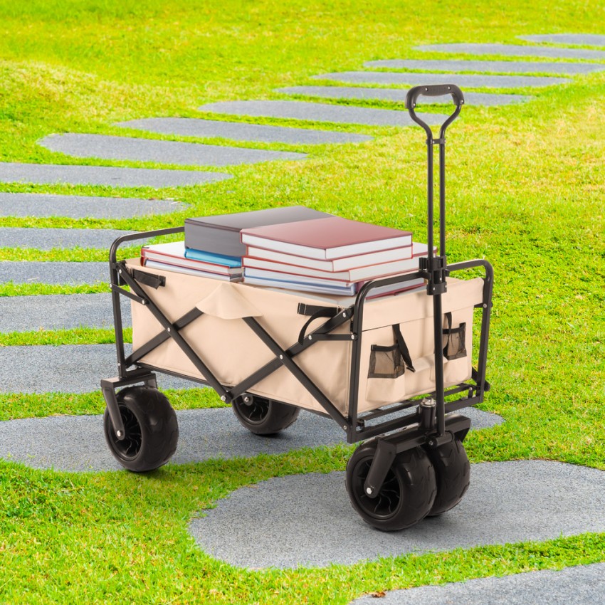 Marty chariot pliant pour bagages 100kg pour jardin, camping et plage