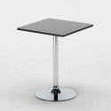 Table carrée noire 70x70cm et 2 chaises colorées d'intérieur Barcellona Mojito 
