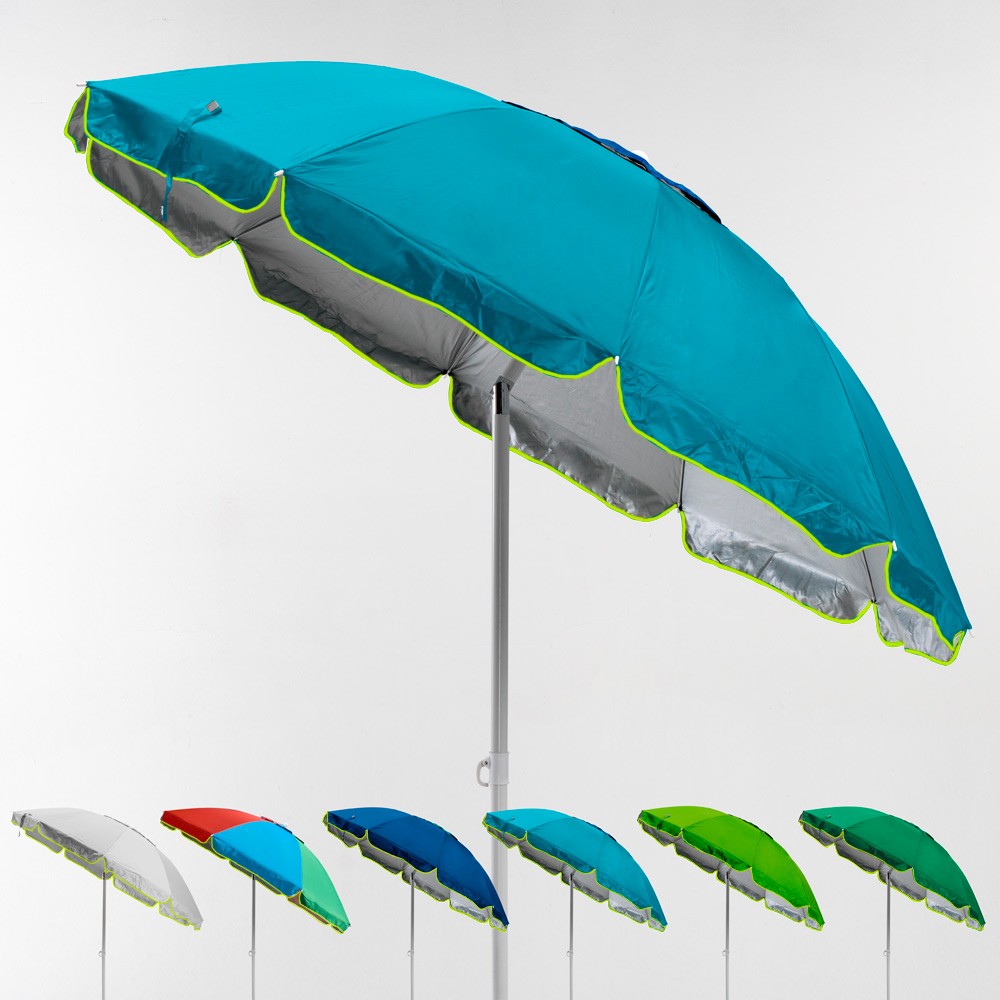 Parasol de plage 220 cm anti-vent protection uv Portofino