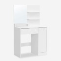Coiffeuse table de maquillage avec miroir tabouret placard Vika Vente