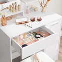 Coiffeuse table de maquillage avec miroir tabouret placard Vika Offre