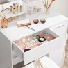 Coiffeuse table de maquillage avec miroir tabouret placard Vika Offre