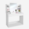 Coiffeuse table de maquillage avec miroir à LED tiroir et tabouret blanc Astrid Réductions