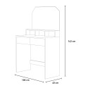 Coiffeuse table de maquillage avec  2 tiroirs et miroir et tabouret gris Maggie Grey Catalogue