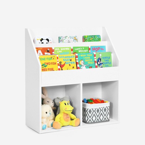 Bibliothèque pour enfants avec étagères compartiments Gurell Promotion