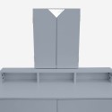 Coiffeuse table de maquillage avec  2 tiroirs et miroir et tabouret gris Maggie Grey Réductions
