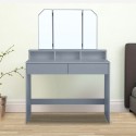 Coiffeuse table de maquillage avec  2 tiroirs et miroir et tabouret gris Maggie Grey Remises