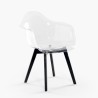 Chaise fauteuil moderne en polycarbonate transparent avec pieds en bois Arinor Dimensions