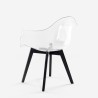Chaise fauteuil moderne en polycarbonate transparent avec pieds en bois Arinor Choix