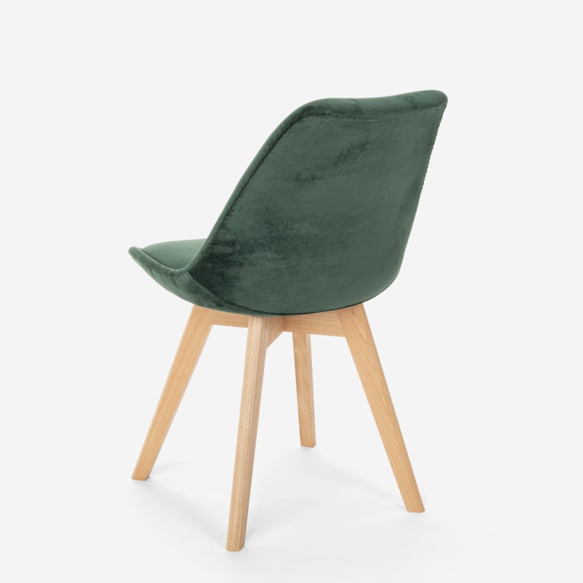 Dolphin Lux Chaise de cuisine en bois design scandinave avec coussin