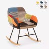 Fauteuil patchwork à bascule en tissu design moderne Woodpecker Promotion
