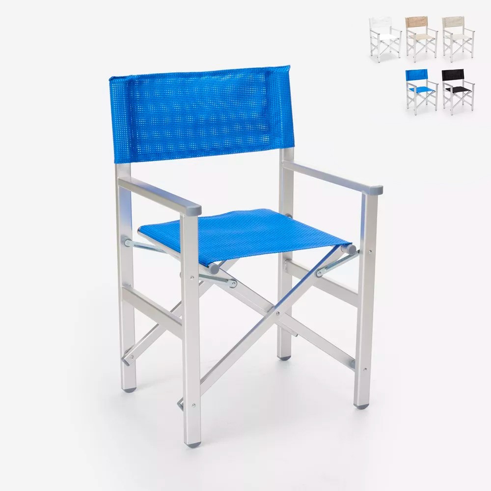 Chaise de plage pliante portable en aluminium textilène Regista Gold