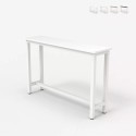 Table console 120x40cm métal blanc meuble d'entrée en bois Welcome light 