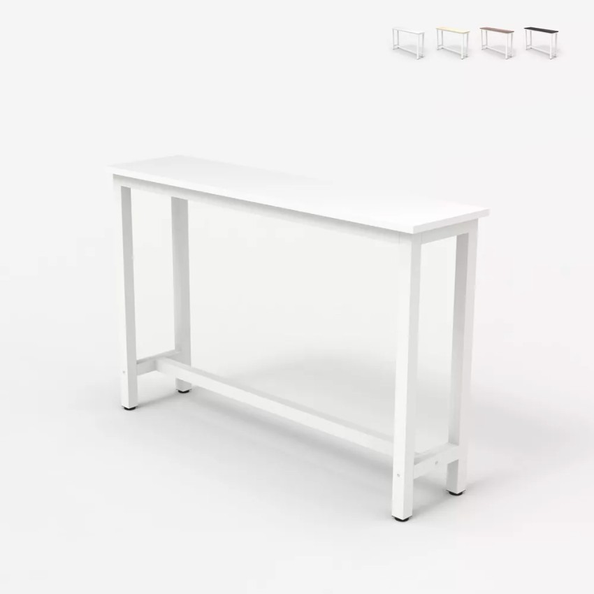 Table console 120x40cm métal blanc meuble d'entrée en bois Welcome light 