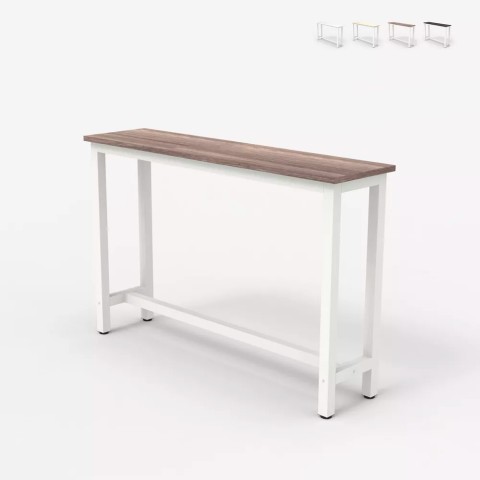 Table console 120x40cm métal blanc meuble d'entrée en bois Welcome light Promotion