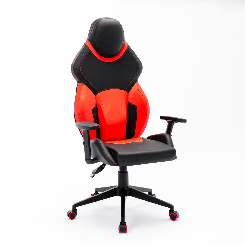 Chaise de jeu ergonomique en similicuir de sport réglable Portimao Fire