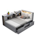 Lit 1 place et demi 120x190 avec coffre de rangement Stellan Vente