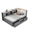 Lit 1 place et demi 120x190 avec coffre de rangement Stellan Vente