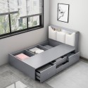 Lit 1 place et demi 120x190 avec coffre de rangement Stellan Offre