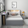 Lit 1 place et demi 120x190 avec coffre de rangement Stellan Réductions