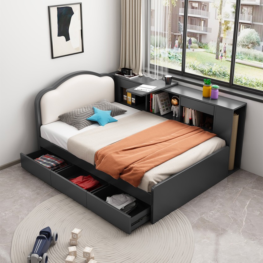 Lit 1 place et demi 120x190 avec coffre de rangement Sorik Promotion Lit 1 place et demi 120x190 avec coffre de rangement Sorik Promotion
