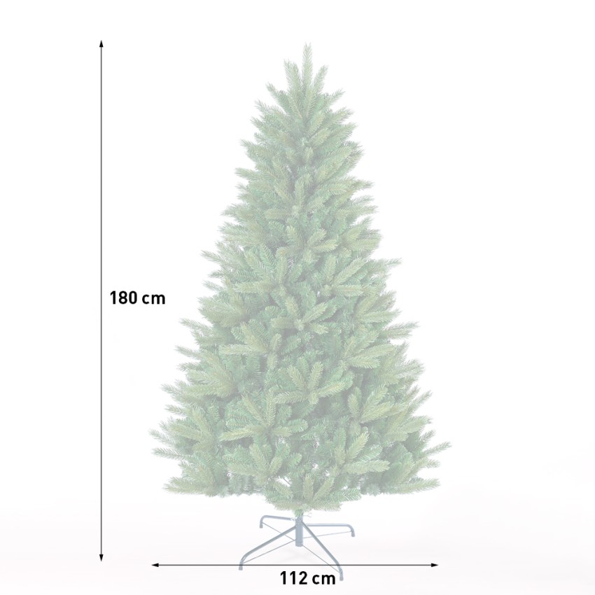Sapin de Noël 180 cm vert artificiel effet réaliste Wengen
