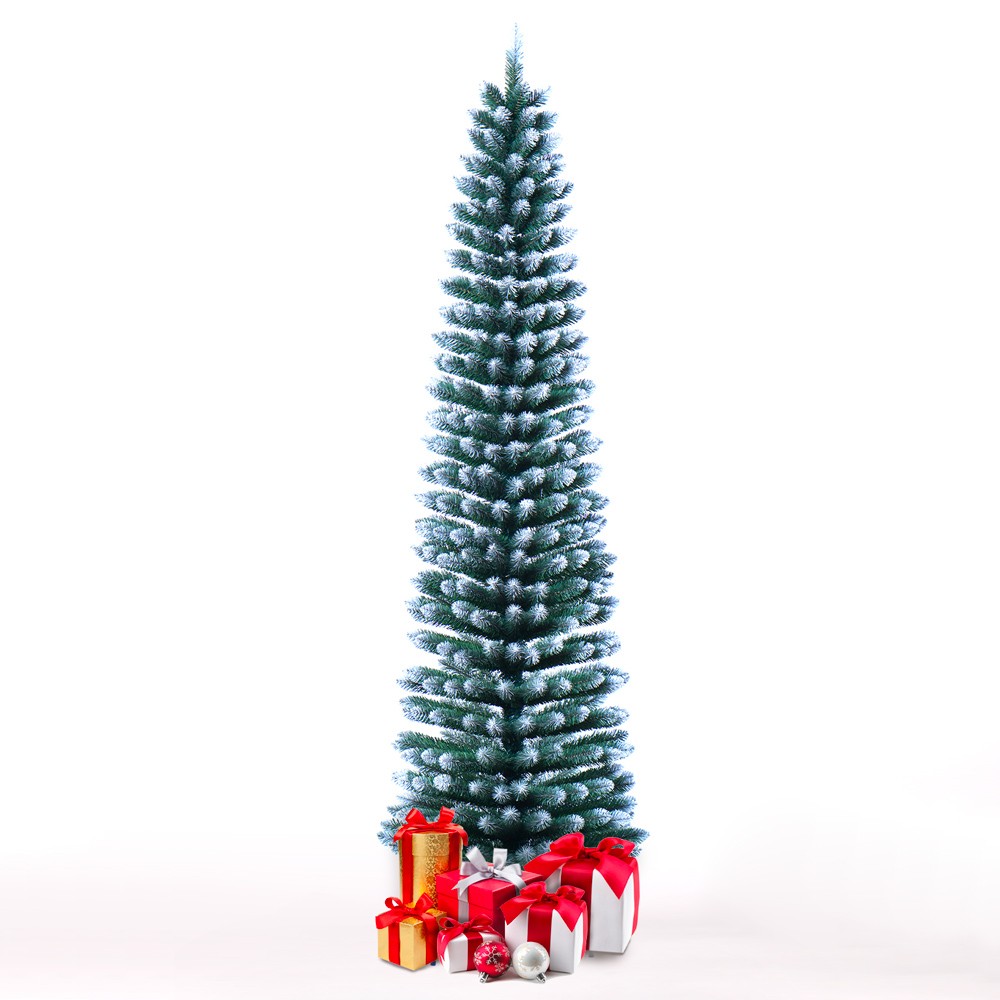 Sapin de Noël 210cm  artificiel enneigé slim peu encombrant Kalevala