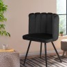 Chaise de salon fauteuil design coquille rembourrée en velours Shelly Réductions