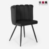 Chaise de salon fauteuil design coquille rembourrée en velours Shelly Vente