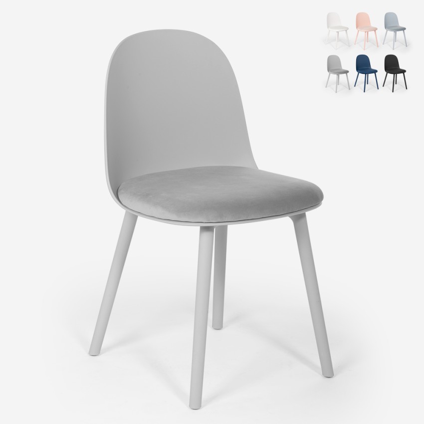 Chaise de cuisine salon et restaurant avec coussin rembourré en velours Florya Remises Chaise de cuisine salon et restaurant avec coussin rembourré en velours Florya Remises