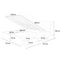 Lit double coffre avec système de levage sommier à lattes 160x200cm Design Steyr King 