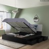 Lit coffre 160 x 190 cm avec sommier système de levage Design Moderne Steyr 
