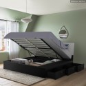 Lit coffre 160 x 190 cm avec sommier système de levage Design Moderne Steyr 