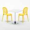 Table Carrée Blanche 70x70cm et 2 Chaises Colorées bar café Wedding Cocktail 