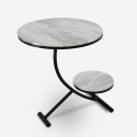 Table basse design métal et marbre 2 plateaux 50x50cm Marpes XL Réductions
