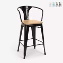 tabouret de bar et cuisine design industriel style steel wood back light Remises