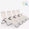 4 transats pliants bain de soleil pour jardin et plage en acier Pasha Remises