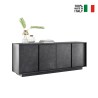 Buffet design moderne 4 portes effet marbre 180x43x79cm Athens Réductions