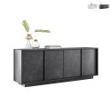 Buffet design moderne 4 portes effet marbre 180x43x79cm Athens Promotion