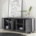 Buffet design moderne 4 portes effet marbre 180x43x79cm Athens Prix