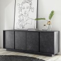 Buffet design moderne 4 portes effet marbre 180x43x79cm Athens Offre