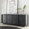 Buffet design moderne 4 portes effet marbre 180x43x79cm Athens Offre