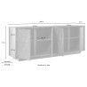 Buffet design moderne 4 portes effet marbre 180x43x79cm Athens 