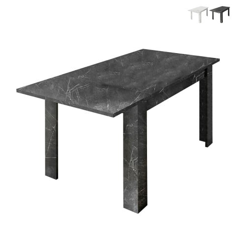 Table de salle à manger extensible effet marbre 90x137-185cm Auris Promotion